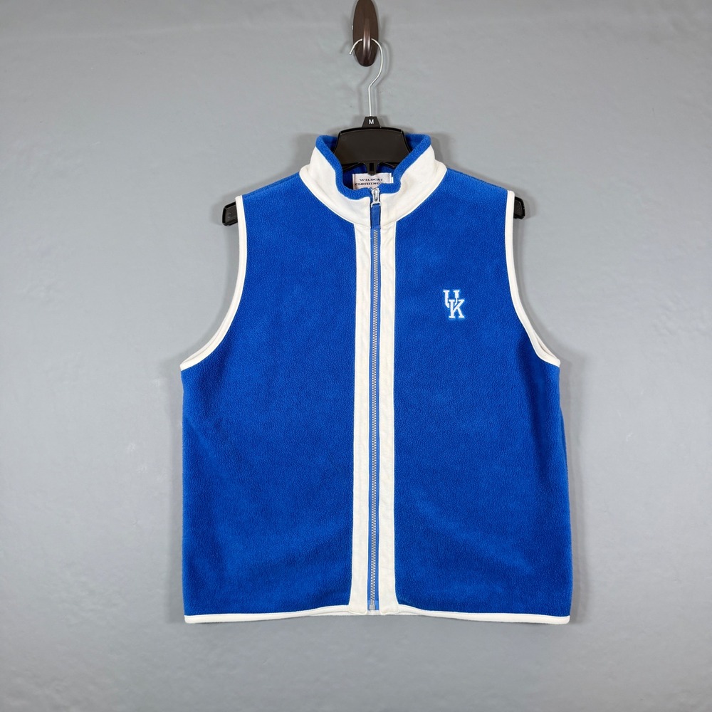 Kentucky Wildcats Fleece Vest Size L Blue Full Zip Embroidered Logo